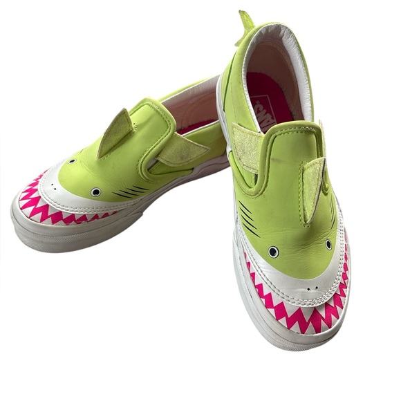 Vans Other - Vans Slip-On V Low Tops Casual Skateboarding Shoes Neon Green & Pink, Size 3